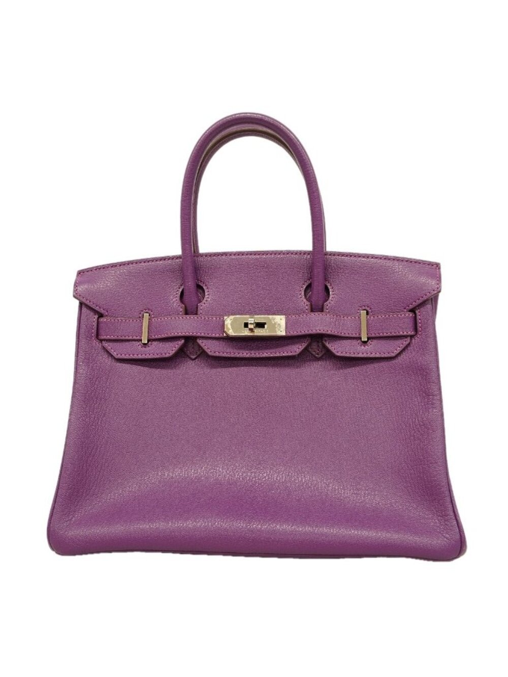 Hermes Handbag Birkin 30 Chevre Anemone Silver